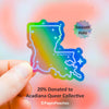 Rainbow Holographic LGBTQ+ State Stickers: Louisiana