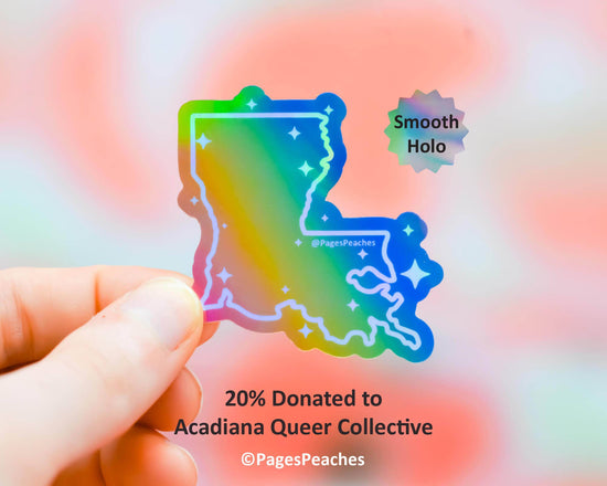 Rainbow Holographic LGBTQ+ State Stickers: Louisiana