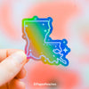 Rainbow Holographic LGBTQ+ State Stickers: Louisiana