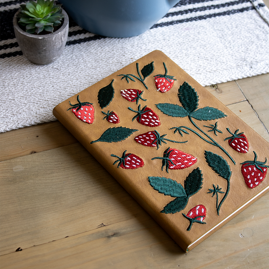 Elana's Berries Embroidered Journal Notebook