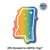 Rainbow Holographic LGBTQ+ State Stickers: Louisiana