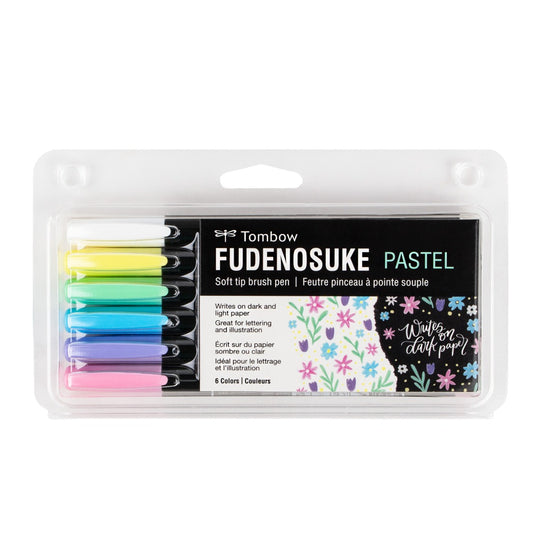 Tombow Fudenosuke Brush Pen Sets of 6 - Pastel