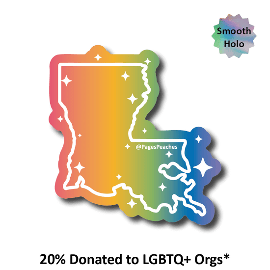 Rainbow Holographic LGBTQ+ State Stickers: Louisiana