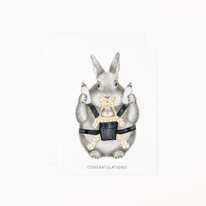 Congrats New Parent Bunny Greeting Card