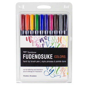 Fudenosuke Colors Brush Pen Set, 10-Pack