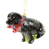 Festive Black Lab Dog Ornament