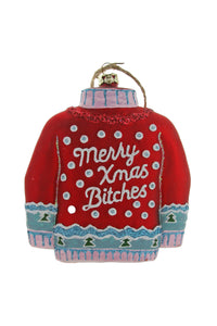 Christmas Sweater Ornament-- Red