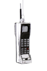 Brick Phone Ornament -- Silver