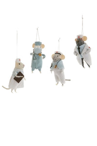 Medical Mice Felt Ornament -- 4 Asst.