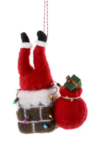 Santa's Stuck Chimney Felt Ornament