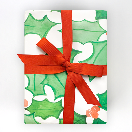 Holly (Filled) Wrapping Paper